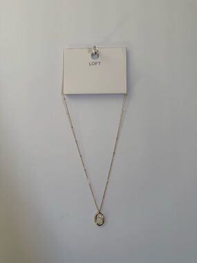LOFT Gold and Silver Interlocked Circle Pendant Necklace